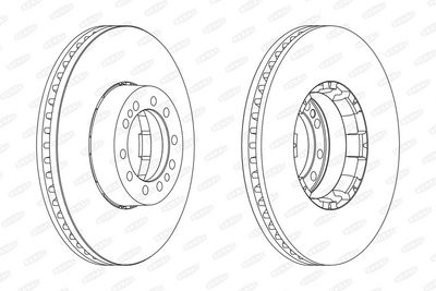 Brake disc achter/voor Links/Rechts (438mmx45mm) past: MAN SÜ  RVI AGORA, ARES, ILIADE, MAGNUM, MANAGER, PREMIUM 09.90-