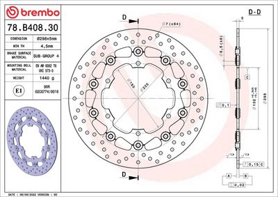 Brake disc Voor drijvend, 298/132x5mm 6x150mm, diameter bevestigingsgat 8,5mm, hoogte (tussenruimte) 0 past: YAMAHA BT 1000/1000 (Fazer)/1000R (Thunder Ace)/1100 (Bulldog)/1100 (Drag Star)/1100A (Drag