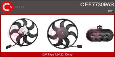 Вентилятор, охлаждение двигателя CASCO CEF77309AS для OPEL VECTRA