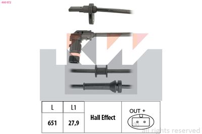 SENSOR RADDREHZAHL KW 460072