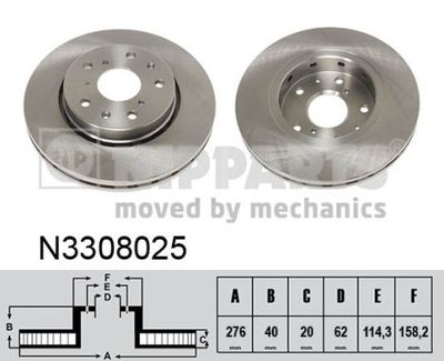 NIPPARTS N3308025 Тормозные диски NIPPARTS для SUZUKI SWIFT