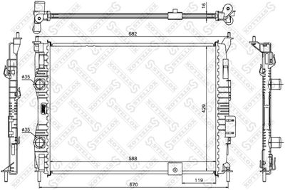 Радиатор, охлаждение двигателя STELLOX 10-26589-SX для NISSAN QASHQAI