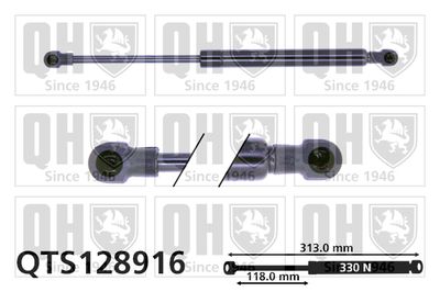 газов амортисьор, капак на двигателя QUINTON HAZELL QTS128916