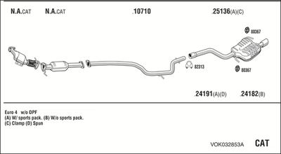 ABGASANLAGE WALKER VOK032853A