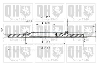 Тормозной диск QUINTON HAZELL BDC3738 для ALFA ROMEO 90