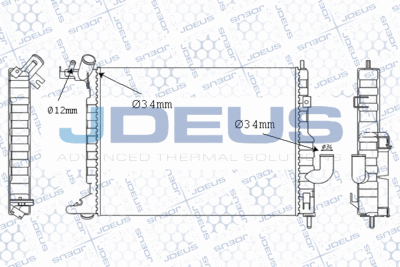 Радиатор, охлаждение двигателя JDEUS 020M32A для OPEL VECTRA