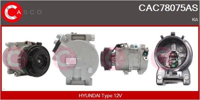 CASCO CAC78075AS Компрессор кондиционера  для KIA SORENTO II (XM) 2.4 CVVT