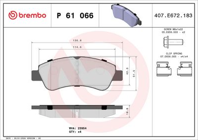 Brake Pad Set, disc brake P 61 066