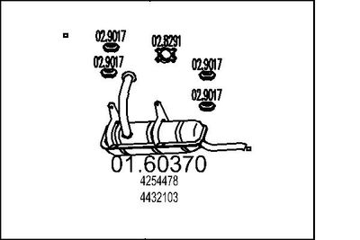 Глушитель выхлопных газов конечный MTS 01.60370 для FIAT 900