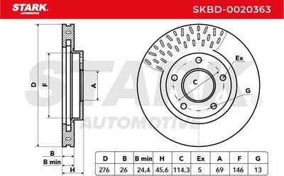 спирачен диск STARK SKBD-0020363