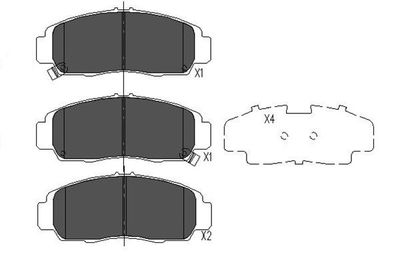 Комплект тормозных колодок, дисковый тормоз KAVO PARTS KBP-2052 для ACURA TSX