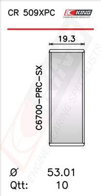 Черупка на биелен лагер KING CR 509XPC