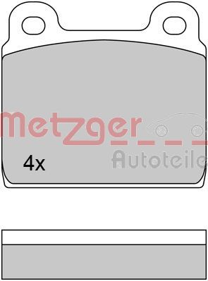 Комплект тормозных колодок, дисковый тормоз METZGER 1170222 для MERCEDES-BENZ HECKFLOSSE
