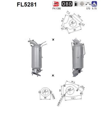 Filtr sadzy / filtr cząstek stałych, układ wydechowy AS FL5281