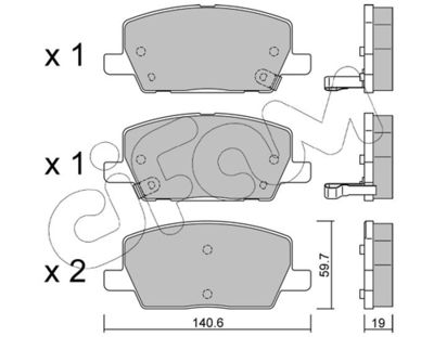 Brake Pad Set, disc brake 822-1212-0