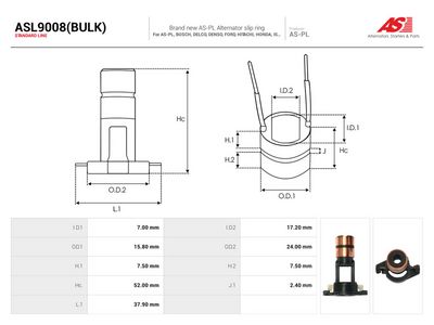 Colector, alternator AS-PL ASL9008(BULK)