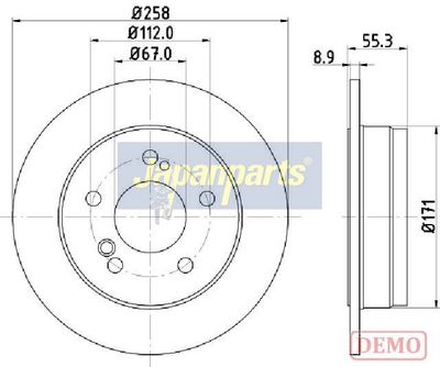 спирачен диск JAPANPARTS DP-0504C