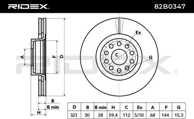 спирачен диск RIDEX 82B0347