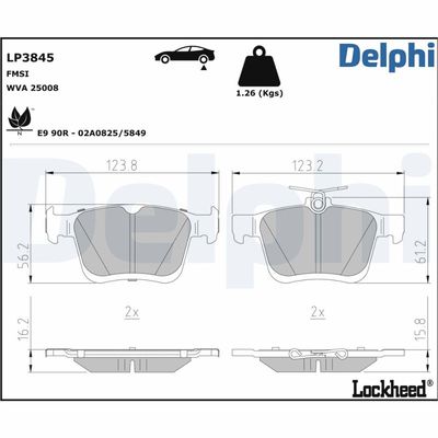 Brake Pad Set, disc brake LP3845