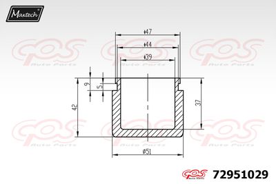 Поршень, корпус скобы тормоза MAXTECH 72951029 для NISSAN VANETTE