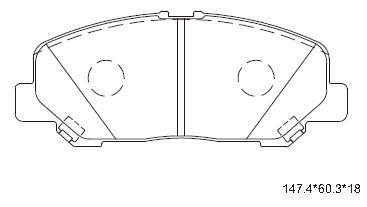 Комплект тормозных колодок, дисковый тормоз ASIMCO KD2771 для TOYOTA ALPHARD