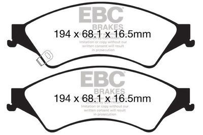 Комплект тормозных колодок, дисковый тормоз EBC Brakes DPX2140 для FORD RANGER