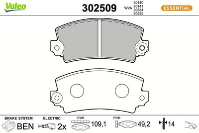 BREMSBELAGSATZ SCHEIBENBREMSE