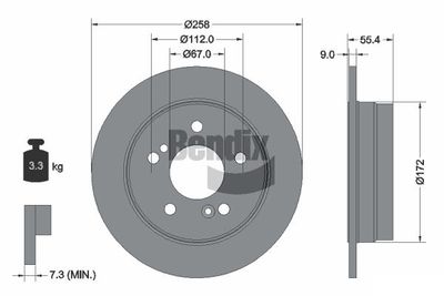 Тормозной диск BENDIX Braking BDS1647 для LIFAN 320