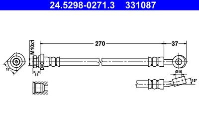 Тормозной шланг ATE 24.5298-0271.3 для KIA CEED