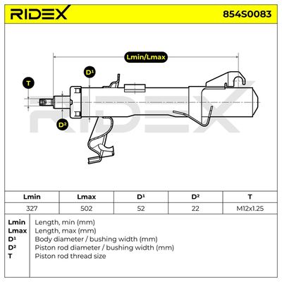 амортисьор RIDEX 854S0083