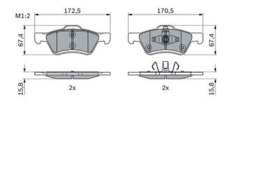 Brake Pad Set, disc brake 0 986 494 960