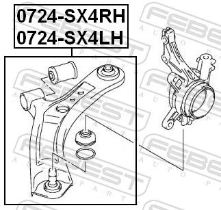 Control/Trailing Arm, wheel suspension 0724-SX4RH