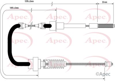 Cable Pull, parking brake APEC CAB1570