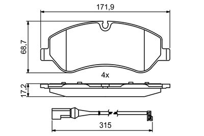 Brake Pad Set, disc brake 0 986 494 844