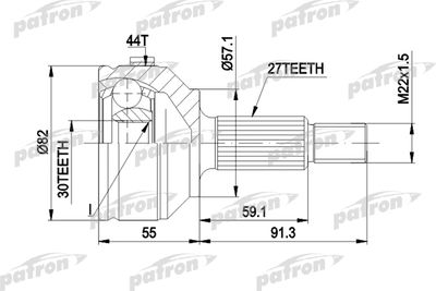 Шарнирный комплект, приводной вал PATRON PCV1201 для FORD MONDEO