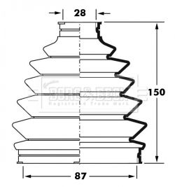 Bellow, drive shaft Borg & Beck BCB6024