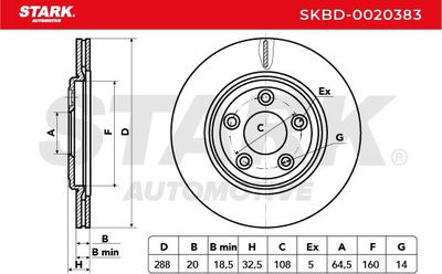 спирачен диск STARK SKBD-0020383