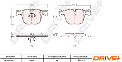 BREMSBELAGSATZ SCHEIBENBREMSE DR!VE+ DP1010100477 2