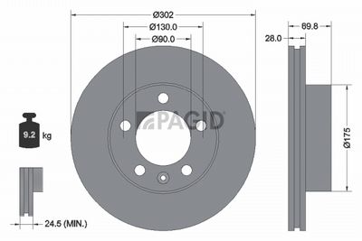 Tarcza hamulcowa PAGID 55286NC