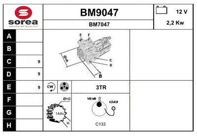 STARTER SNRA BM9047