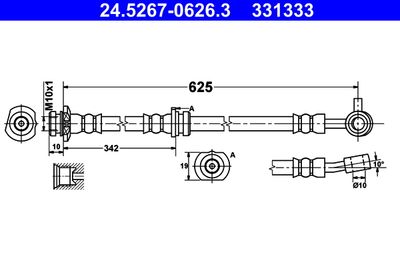 Тормозной шланг ATE 24.5267-0626.3 для NISSAN ROGUE