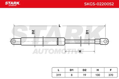 газов амортисьор, багажно/товарно пространство STARK SKGS-0220052