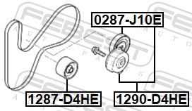 INTINZATOR CUREA CUREA DISTRIBUTIE FEBEST 1290D4HE 1