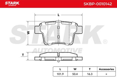 комплект спирачно феродо, дискови спирачки STARK SKBP-0010142