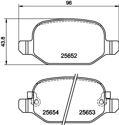 Комплект тормозных колодок, дисковый тормоз 8DB 355 020-761