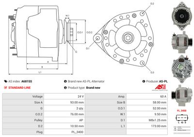 GENERATOR / ALTERNATOR AS-PL A6815S 5
