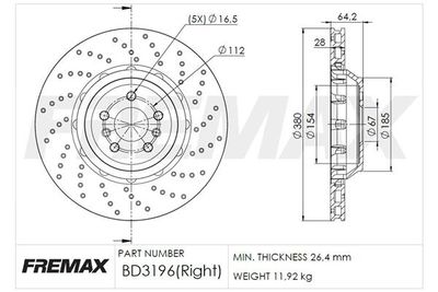 FREMAX BD-3196 Гальмівні диски 