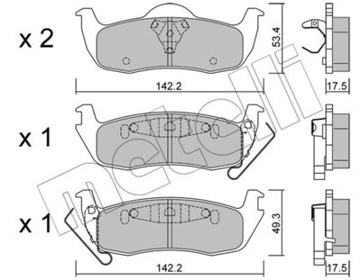 Комплект тормозных колодок, дисковый тормоз METELLI 22-0720-0 для JEEP COMMANDER