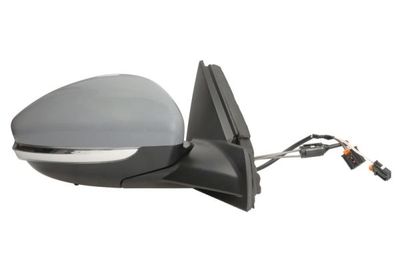 Zijspiegel Rechts (mechanisch, in reliëf, under-coated, met indicator, met temperatuursensor) past: OPEL CORSA F  PEUGEOT 208 II 05.19-