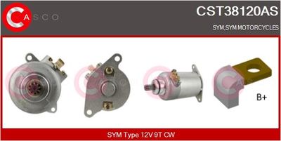 Стартер CASCO CST38120AS для SYM JOYRIDE
